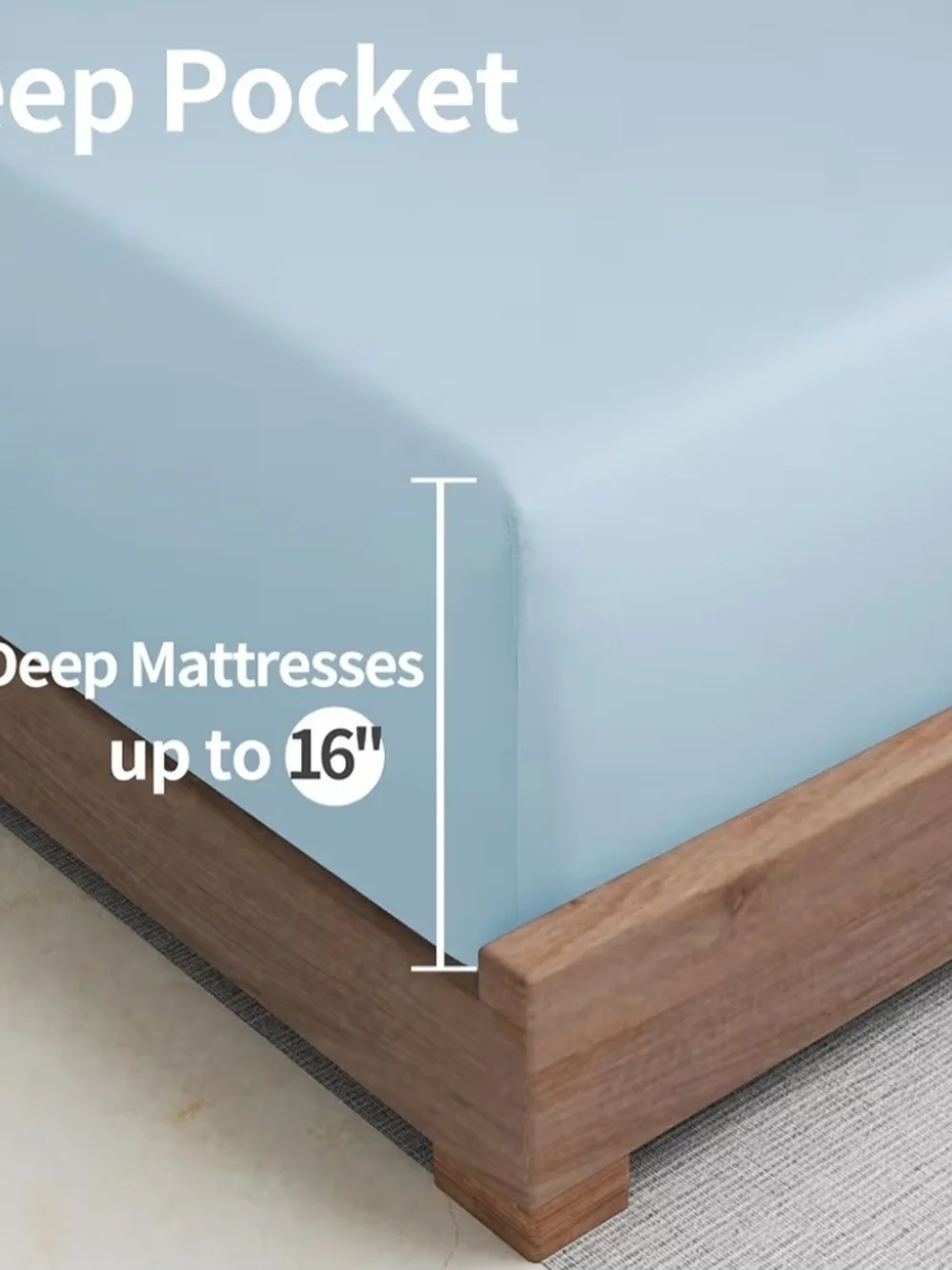 Sky Blue Breathable Bed Sheet Set - 3 Piece Twin Set